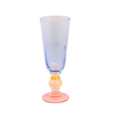 Imagem de TAÇA DE ESPUMANTE 250ML EM VIDRO AZUL E BASE ROSA 22X6,5CM - RIBEIRO E PAVANI - Ribeiro E Pavani Com Imp Exp