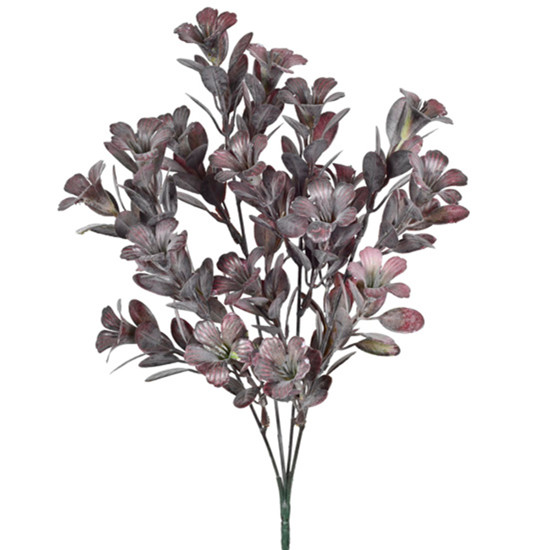 Imagem BUQUÊ DECORATIVO PERMANENTE DE FOLHAS VINHO EM PLÁSTICO MOLDÁVEL 35X20CM - GRILLO