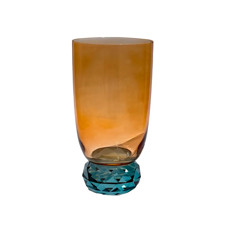 Imagem de TAÇA DE VIDRO 460ML AMBAR COM BASE AZUL 15X6X6CM - RIBEIRO E PAVANI - Ribeiro E Pavani Com Imp Exp