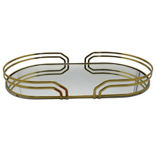 Imagem de BANDEJA AYLA DECORATIVA ESPELHADA EM METAL DOURADO 6X55X30CM - HARA - Haredecor Ind E Com De Utilidades Ltda