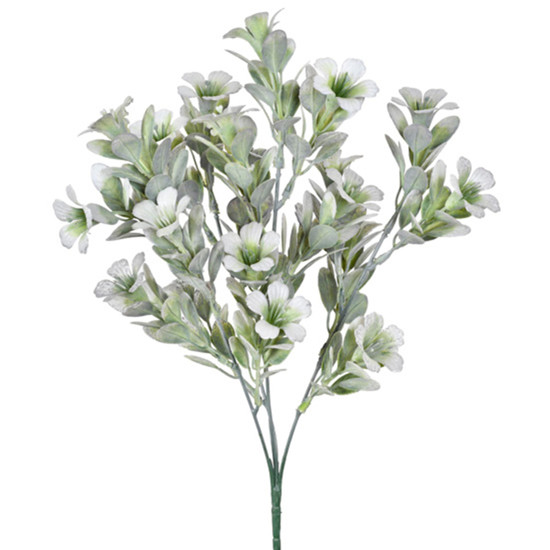 Imagem BUQUÊ DECORATIVO PERMANENTE DE FOLHAS CINZA EM PLÁSTICO MOLDÁVEL 35X20CM - GRILLO