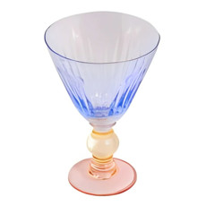 Imagem de TAÇA DE VIDRO 350ML AZUL E BASE ROSA 19X11X11CM - RIBEIRO E PAVANI - Ribeiro E Pavani Com Imp Exp