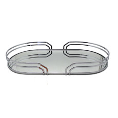 Imagem de BANDEJA AYLA DECORATIVA ESPELHADA EM METAL CROMADO 6X55X30CM - HARA - Haredecor Ind E Com De Utilidades Ltda