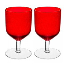 Imagem de CONJUNTO DE 2 TAÇAS BOREAL 400ML VERMELHO EM VIDRO 16X9X9CM - WOLFF - Rojemac Impotacao E Exportacao Ltda