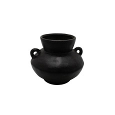 Imagem de VASO DECORATIVO MARROM ESCURO EM CERÂMICA 18X20X20 CM - CROSS - Cross Comercial Ltda