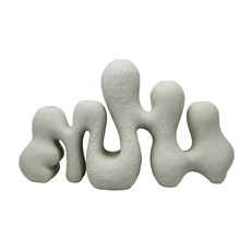 Imagem de CASTIÇAL DECORATIVO FORMATO CURVAS EM RESINA BRANCA 25X43X13 CM - CROSS - Cross Comercial Ltda