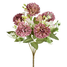 Imagem de BUQUÊ DECORATIVO DE MINI CRISÂNTEMO MARROM EM PLÁSTICO MOLDÁVEL 28X12CM - GRILLO - Grillo Ltda