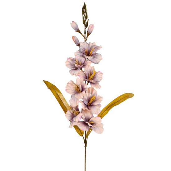 Imagem HASTE DECORATIVA PERMANENTE DE GLADIOLOS LAVANDA OUTONO EM PLÁSTICO 82X30CM - GRILLO