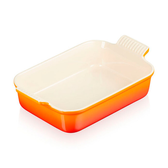 Imagem TRAVESSA RETANGULAR HERITAGE LARANJA EM CERÂMICA 9,1X39X25,4CM - LE CREUSET