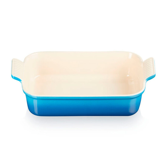 Imagem TRAVESSA RETANGULAR HERITAGE AZUL MARSEILLE EM CERÂMICA 9,1X39X25,4CM - LE CREUSET