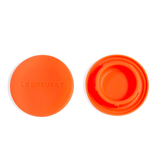 Imagem SET 2 TAMPAS LARANJA EM SILICONE PARA MOEDORES 1,5X6,5X6,5CM - LE CREUSET