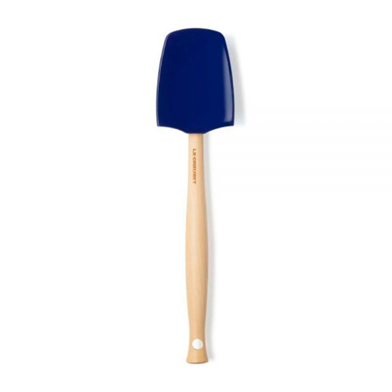 Imagem COLHER GRANDE DE SILICONE CRAFT AZURE BLUE E CABO EM MADEIRA 2X32X6CM - LE CREUSET