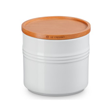 Imagem de POTE BRANCO EM CERÂMICA 1,1L COM TAMPA DE MADEIRA 12X13,9X13,9CM - LE CREUSET - Le Creuset Do Brasil 