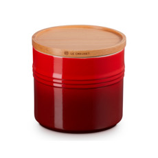 Imagem de POTE VERMELHO EM CERÂMICA 1,1L COM TAMPA DE MADEIRA 12X13,9X13,9CM - LE CREUSET - Le Creuset Do Brasil 