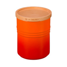 Imagem de POTE LARANJA EM CERÂMICA 1,9L COM TAMPA DE MADEIRA 19X13,9X13,9CM - LE CREUSET - Le Creuset Do Brasil 