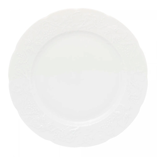 Imagem CONJUNTO 6 PRATOS RASOS EM PORCELANA BRANCA LIMOGES VENDANGE 26CM - WOLFF