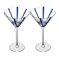 Imagem de CONJUNTO 2 TAÇAS PARA MARTINI AZURA 220ML AZUL EM VIDRO 21X12X12CM - WOLFF - Rojemac Impotacao E Exportacao Ltda