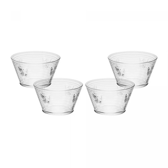 Imagem CONJUNTO 4 BOWLS LINES BUTTERFLY EM VIDRO 6X10X10CM - WOLFF