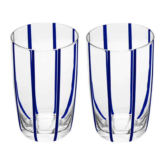 Imagem CONJUNTO 2 COPOS ALTOS AZURA 450ML AZUL EM VIDRO 13X8X8CM - TRUSSARDI