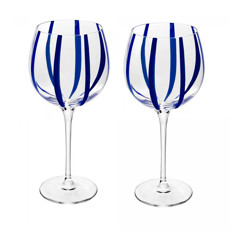Imagem de CONJUNTO 2 TAÇAS PARA VINHO AZURA 450ML AZUL EM VIDRO 22X8X8CM - WOLFF - Rojemac Impotacao E Exportacao Ltda
