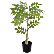 Imagem de PLANTA DECORATIVA FOLHAS VERDES NO POTE EM MELAMINA 65X20CM - GRILLO - Grillo Ltda