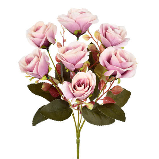 Imagem BUQUÊ DECORATIVO DE ROSAS LAVANDA EM PLÁSTICO MOLDÁVEL 34X21CM - GRILLO