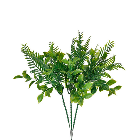 Imagem PICK DECORATIVO DE FOLHAS MISTAS VERDE EM PLÁSTICO MOLDÁVEL 30X23CM - GRILLO