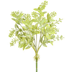 Imagem de BUQUÊ DECORATIVO DE FOLHAS VERDES OUTONO EM PLÁSTICO MOLDÁVEL 38X13CM - GRILLO - Grillo Ltda