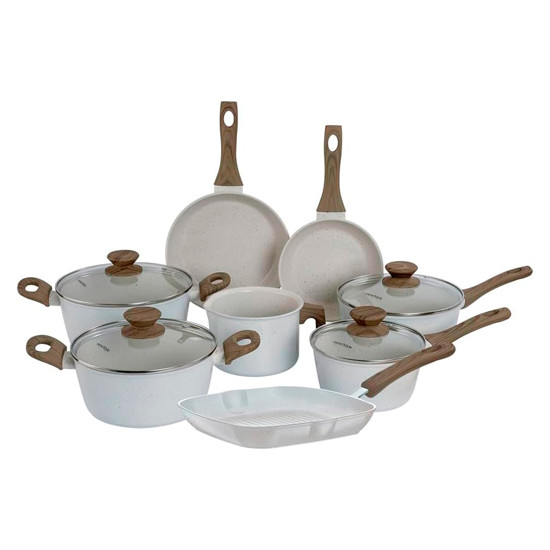 Imagem CONJUNTO 8 PANELAS MÁRMOL STYLE COOK COM REVESTIMENTO CERÂMICO - MIMO STYLE