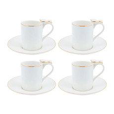 Imagem de CONJUNTO RAMOUDIE 8 PEÇAS PARA CAFÉ EM PORCELANA COM BORDA DOURADA - L'HERMITAGE - Full Fit Industria Importacao E Comercio Ltda.
