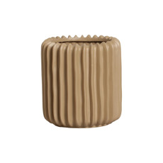 Imagem de VASO DECORATIVO CILÍNDRICO ESTRIADO EM CERÂMICA BEGE 20,5X19CM - CERÂMICA MAZZOTTI - Ceramica Artistica Mazzotti Ltda