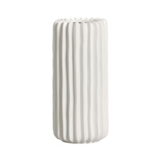 Imagem de VASO DECORATIVO CILÍNDRICO ESTRIADO EM CERÂMICA BRANCA 35X16CM - CERÂMICA MAZZOTTI - Ceramica Artistica Mazzotti Ltda