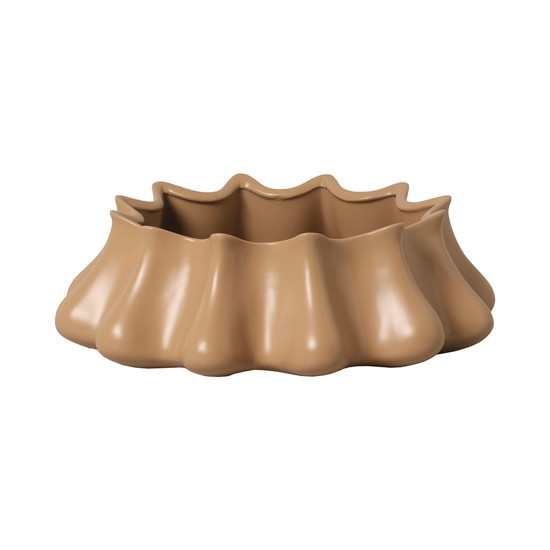 Imagem VASO FLOREIRA DECORATIVO EM CERÂMICA BEGE FOSCO 12X31,5CM - CERÂMICA MAZZOTTI
