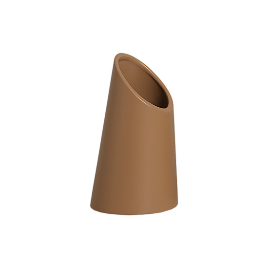 Imagem VASO CONE DECORATIVO EM CERÂMICA BEGE FOSCO 23,5X13,5CM - CERÂMICA MAZZOTTI