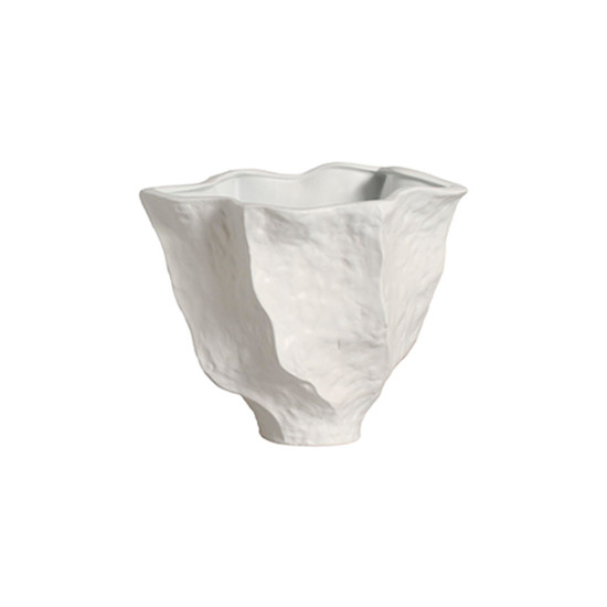Imagem VASO DECORATIVO EM CERÂMICA BRANCO FOSCO 20X25,5CM - CERÂMICA MAZZOTTI