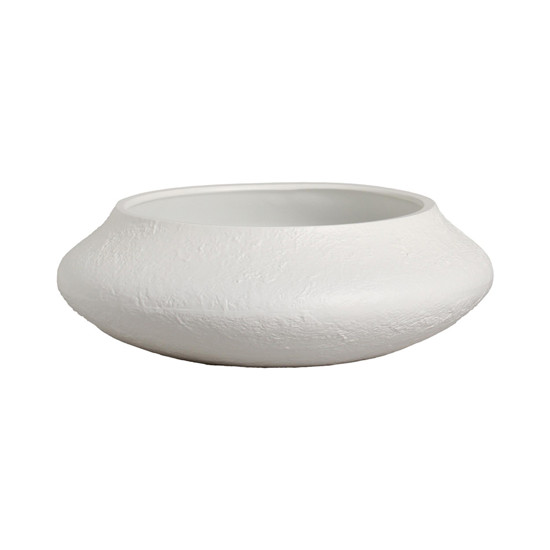 Imagem VASO FLOREIRA DECORATIVO EM CERÂMICA BRANCO FOSCO 13X39,5CM - CERÂMICA MAZZOTTI
