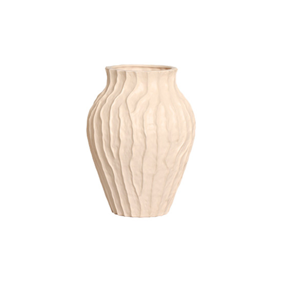 Imagem VASO DECORATIVO ESTRIADO EM CERÂMICA ROSÊ FOSCO 32,5X23,5CM - CERÂMICA MAZZOTTI