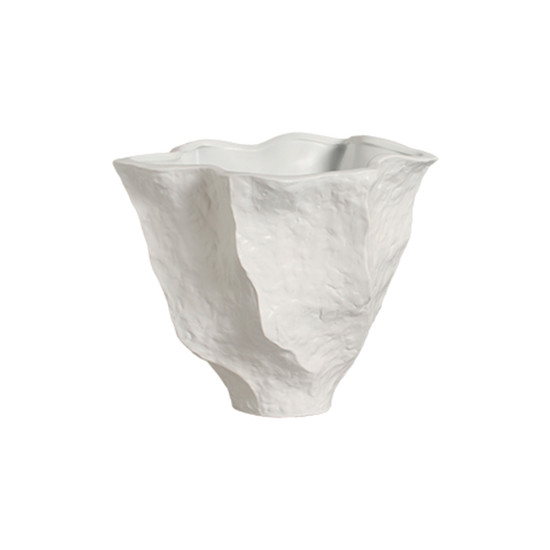 Imagem VASO DECORATIVO EM CERÂMICA BRANCO FOSCO 23,5X30CM - CERÂMICA MAZZOTTI
