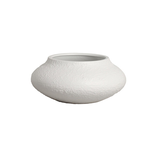 Imagem VASO FLOREIRA DECORATIVO BRANCO FOSCO EM CERÂMICA 14X30CM - CERÂMICA MAZZOTTI