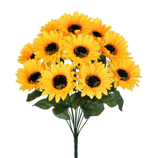 Imagem BUQUÊ DECORATIVO DE GIRASSOL EM PLÁSTICO MOLDÁVEL 42X28CM - GRILLO