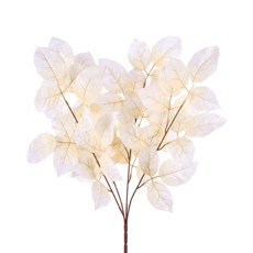 Imagem de HASTE DECORATIVA DE FOLHAS DE ROSEIRA COR BEGE EM PLÁSTICO MOLDÁVEL 55X44CM - GRILLO - Grillo Ltda