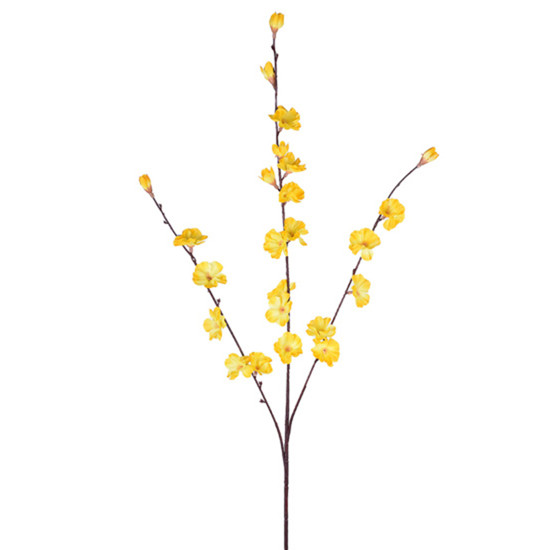 Imagem HASTE DECORATIVA DE FLOR DE CEREJEIRA AMARELA EM PLÁSTICO MOLDÁVEL 82X10CM - GRILLO