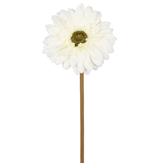 Imagem HASTE DECORATIVA DE GERBERA CREME OUTONADA EM PLÁSTICO MOLDÁVEL 48X10CM - GRILLO