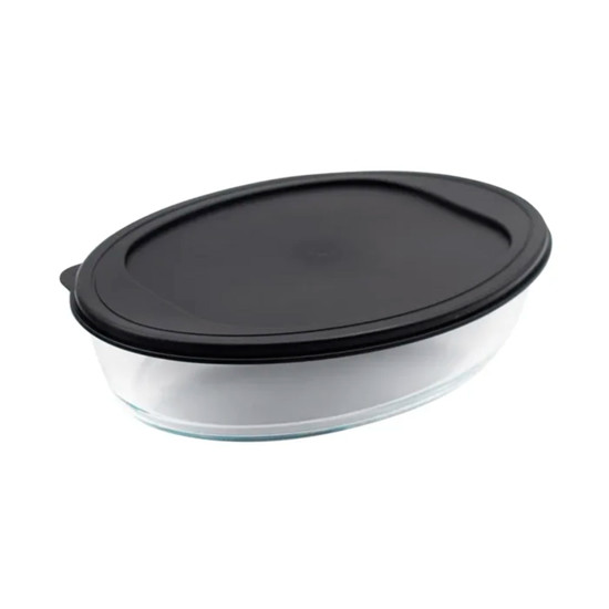 Imagem ASSADEIRA OVAL 2,4L EM VIDRO COM TAMPA 6X27X18,5CM - MOR