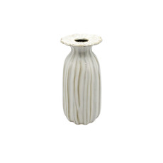 Imagem de VASO BRANCO DECORATIVO EM CERÂMICA COM TOPO FORMATO FLOR 20X9CM - ENTRECASA - Inverno Verao Comercio De Modas E Decoracao Eireli