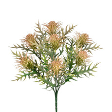 Imagem de BUQUÊ DECORATIVO DE FOLHAS E BOTÕES AMARELOS EM PLÁSTICO MOLDÁVEL 34X10CM - GRILLO - Grillo Ltda