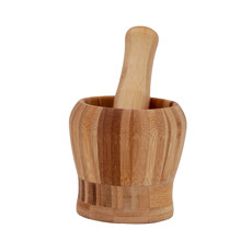 Imagem de PILÃO COM SOCADOR PARA TEMPEROS EM BAMBU 14X10CM - TUUT - Yangzi Brasil Corporation S A 