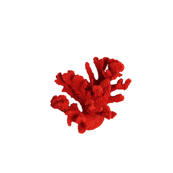Imagem ESCULTURA DECORATIVA EM FORMATO DE CORAL EM RESINA VERMELHA 13X18X16CM - LUCATTI