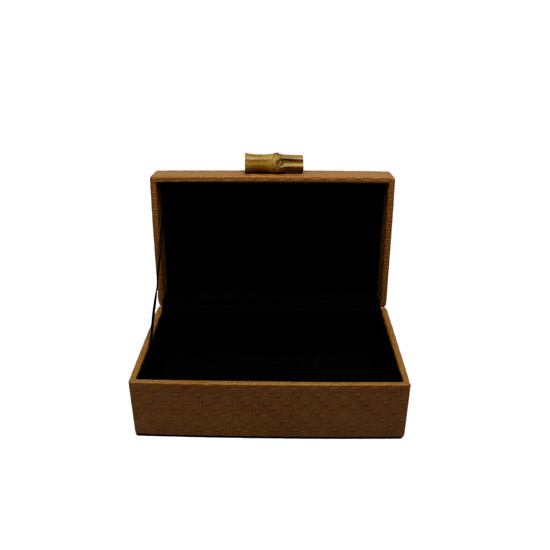 Imagem CAIXA DECORATIVA EM MDF REVESTIDO CARAMELO 9X23X13CM - LUCATTI