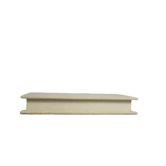 Imagem CAIXA FORMATO LIVRO DECORATIVA EM MADEIRA BRANCO REVESTIDA EM LINHO - LUCATTI